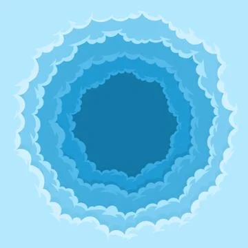 Abstract sky clouds round frame Stock Illustration