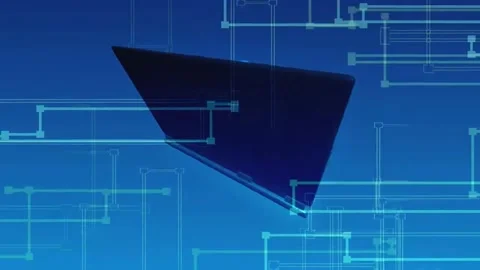 Abstract sky neon light lines motion Blue screen Stock Footage 254569061