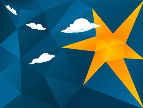 Abstract sky with sun and clouds Stock Illustration