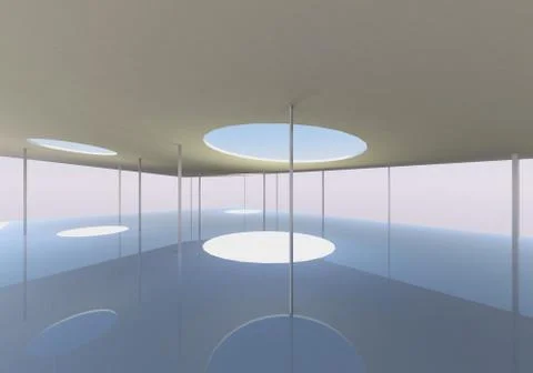 Abstract skylight and columns Stock Illustration