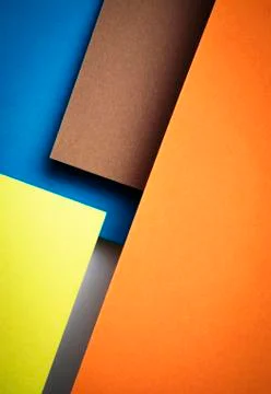 Abstract slant group of colored papers Stock Photos