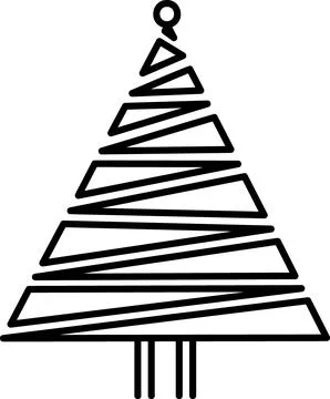 Abstract slanted stripe Christmas tree with double trunk icon Иллюстрация