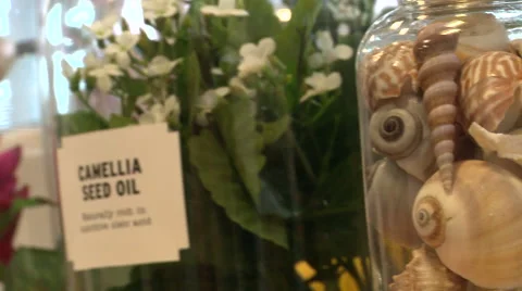 Abstract Slanting Left Across Several Glass Jars Stock Footage 58242020