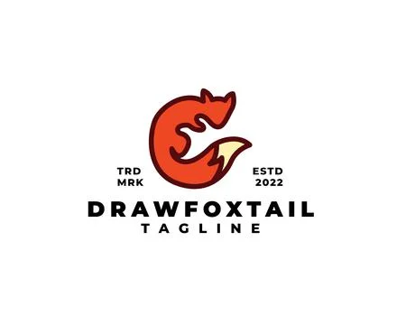 Abstract sleeping fox tail logo concept. Vector illustration Stock Illustration