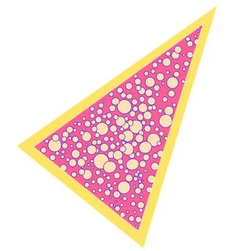 Abstract slice of pizza on white isolated backdrop stock vector illustration Stock Illustration