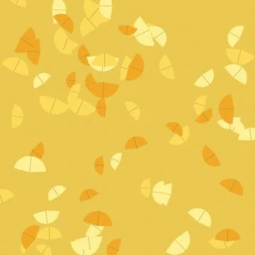Abstract sliced citrus pattern on mustard background Stock Illustration