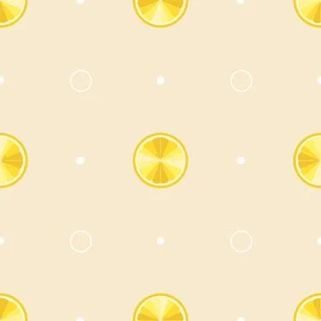 Abstract sliced lemon vector seamless pattern background. Stock Illustration