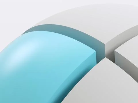 Abstract sliced spherical object fragment, 3 d Stock Illustration