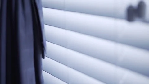 Abstract Slide away from Window Blinds and Curtain Video stock 83957700