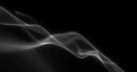 Abstract slide made of a grid of white particles floating on waves Stock Footage 264979704