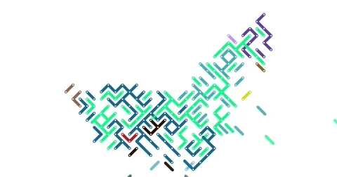 Abstract Sliding Particles Forming Shape of United Arab Emirates Stock Footage 323387376