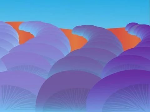Abstract slilaize vector landscape - lavander field Illustrazione stock