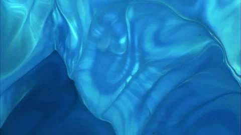 Abstract slow motion blue liquid paint flows creating organic waves Stock Footage 327517357