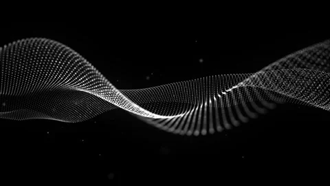 Abstract Slow Motion Wave Lines and Dot Pattern 4K Animation. Seamless Loop.. Stock Footage 317458997