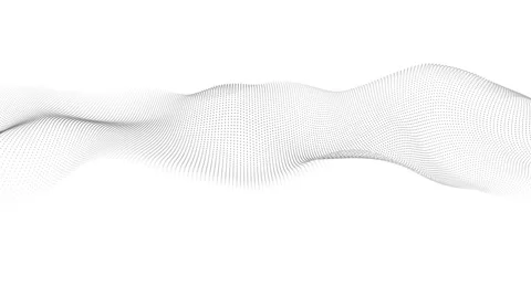 Abstract slow motion wave lines and dot pattern, white and gray monochrome .. Vídeos de archivo 337876406