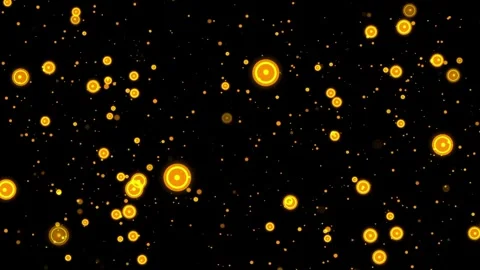 Abstract slowly falling yellow bubbles background Video stock 251579362