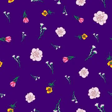 Abstract small flowers vector repeat pattern Stock Illustration