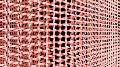 Abstract small square frames in rows rotating and changing color on black Stock Footage 110787639