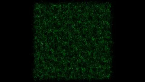 Abstract small wriggling green threads and waves on black background. Backg.. Stock Illustration