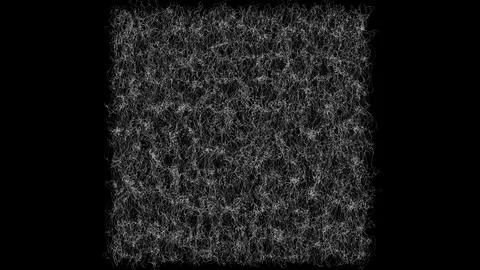 Abstract small wriggling grey threads and waves on black background. Backgr.. Stock Illustration