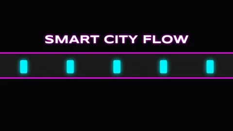 Abstract Smart City Data Flow Visualization for Technology Background Loop Stock Footage 337502694