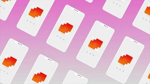Abstract smartphone screen with the demonstration of new software details Stock Footage 161754743