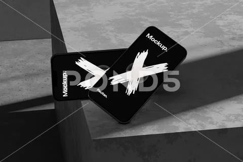Abstract Smartphone Screen Mockup PSD Template