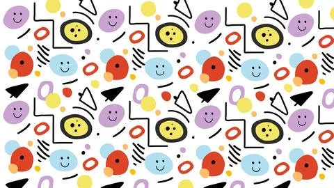Abstract Smiley Face Art Background Stock Illustration
