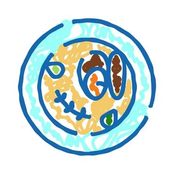Abstract smiling face creating colorful healthy food Stock Illustration