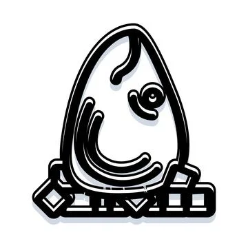 Abstract smiling face illustration with thick lines Stock Illustration