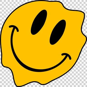 Abstract smiling face shape is floating on transparent background, flat design Stock Illustration