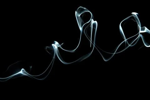 Abstract smoke background isolated over black Stock Photos