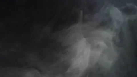Abstract smoke on black chroma key background. Smoking in darkness, steam clouds Stock Footage 182010410