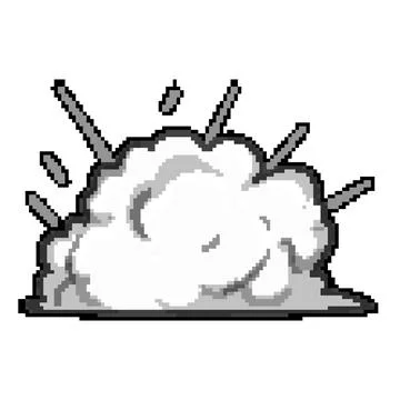 Abstract smoke cloud pixel art vector illustration Stock Illustration