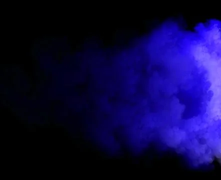 Abstract smoke clouds background in blue colors on black background Stock Illustration