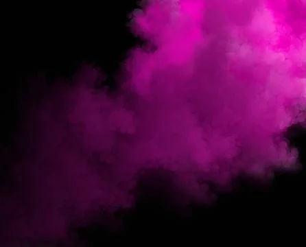 Abstract smoke clouds background in pink colors on black background Stock Illustration