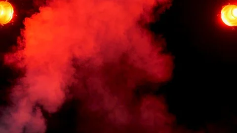 Abstract smoke clouds over two red lights Stock Footage 96379217
