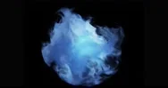 Abstract Smoke Clouds In Sphere. Particles Flowing Around Sphere Stock Footage