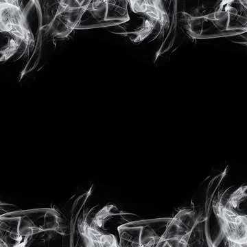 Abstract Smoke Frame On Black Background Stock Photos