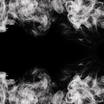 Abstract Smoke Frame On Black Background Stock Photos