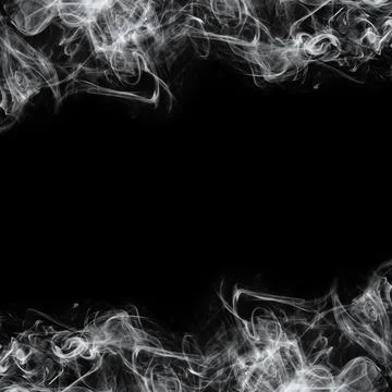 Abstract Smoke Frame On Black Background Stock Photos