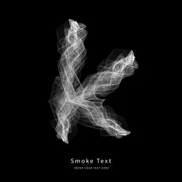 Abstract smoke lower case alphabet letter text art smoky pen brush effect. Ilustración de archivo