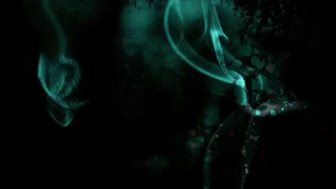 Abstract smoke patterns swirling against textured, organic colored droplets Stock Footage 345006268