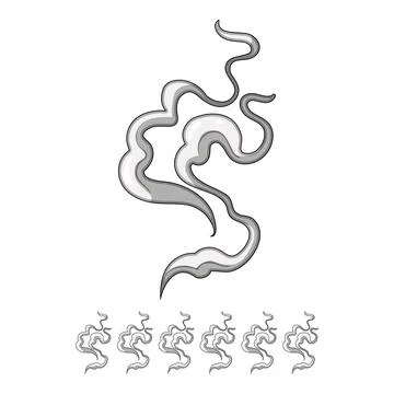 Abstract smoke puff vector art graphic creating a stylish vapor graphic Stock Illustration