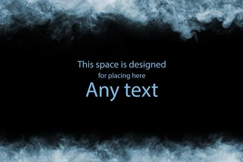 Abstract smoke texture frame over black background. Fog in the darkness. Natural Stock Illustration