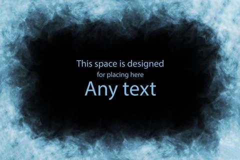 Abstract smoke texture frame over black background. Fog in the darkness. Natural Stock Illustration