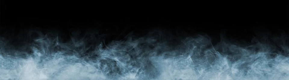 Abstract smoke texture frame over black background. Fog in the darkness. Natural Stock Illustration