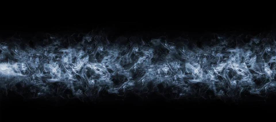 Abstract smoke texture frame over black background. Fog in the darkness. Natural Stock Illustration