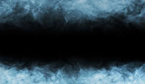 Abstract smoke texture frame over black background. Fog in the darkness. Natural Stock Illustration