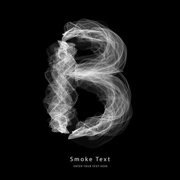 Abstract smoke upper case alphabet letter text art smoky pen brush effect. Ilustración de archivo